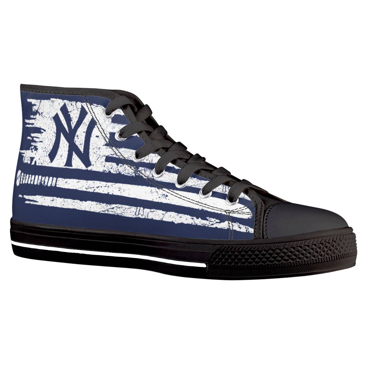 Men's New York Yankees High Top Canvas Sneakers 005